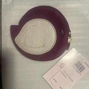 Coach Purple Coin Purse Bird shaped nwt